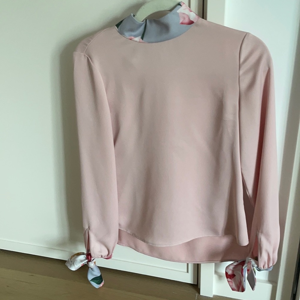 Ted baker pink blouse with ties
